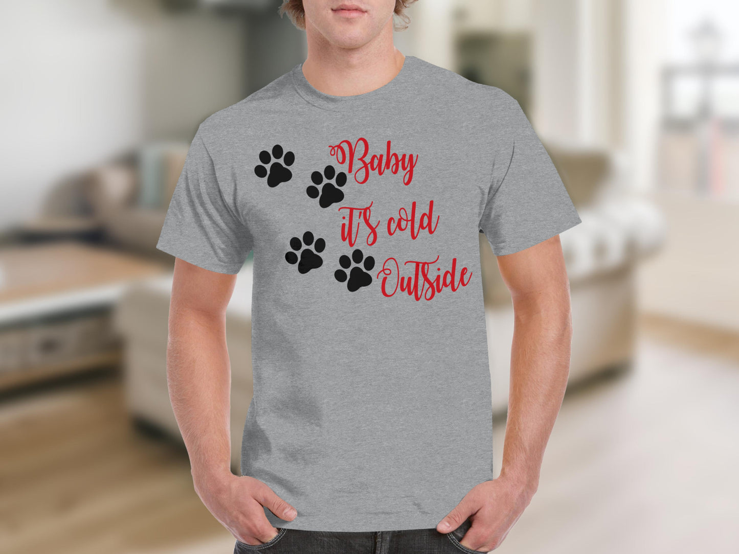 Baby It's Cold Outside Paw Prints T-shirt