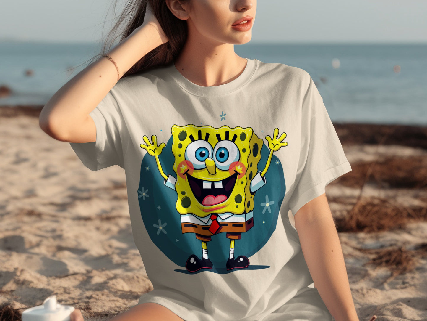 Vibrant SpongeBob SquarePants Beach Day T-shirt