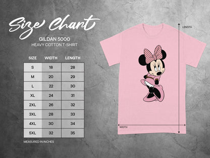 Gildan 5000 Minnie Mouse Size Chart T-Shirt product type