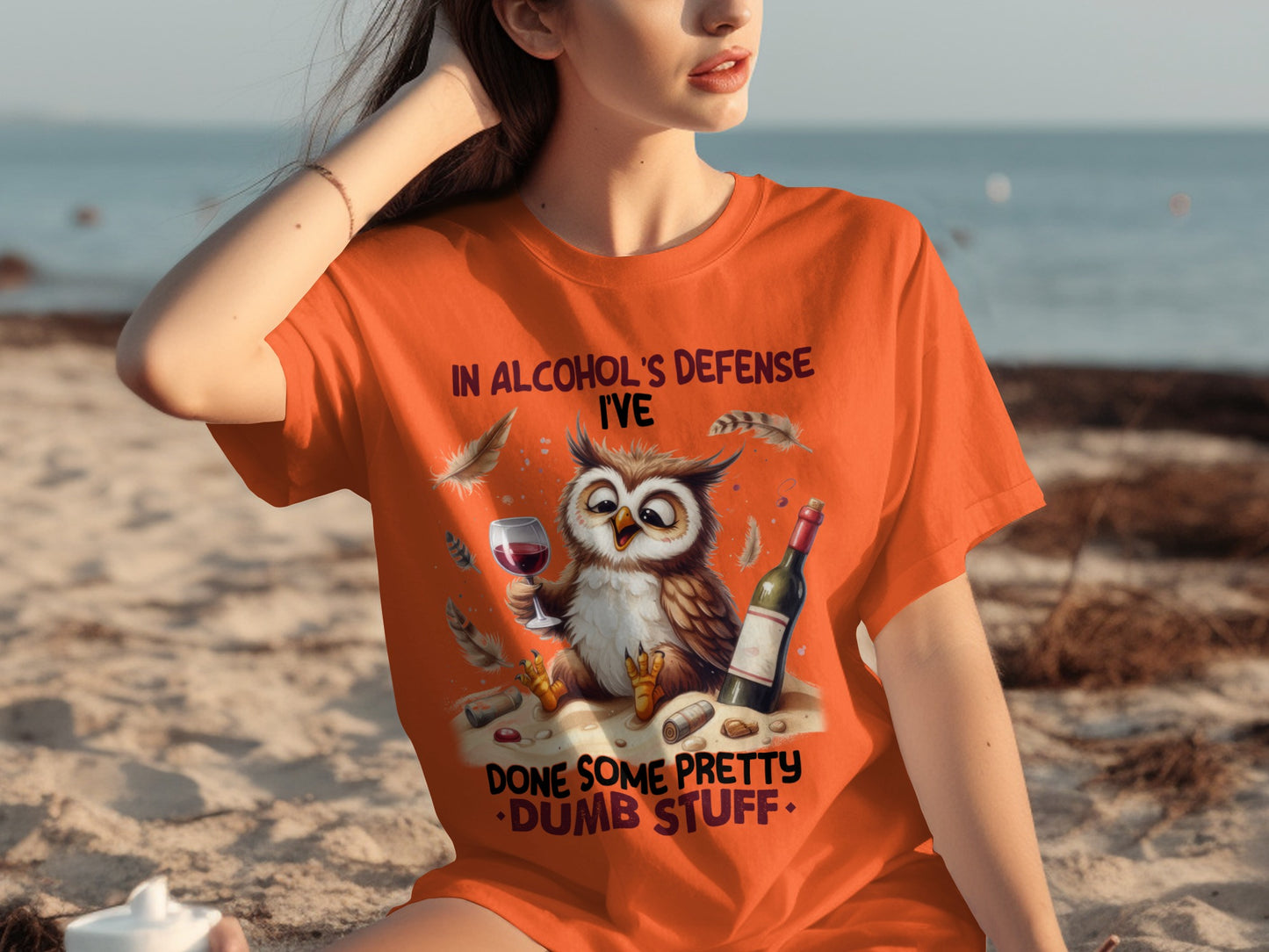 In Alcohol's Defense Owl Funny Drinking T-Shirt