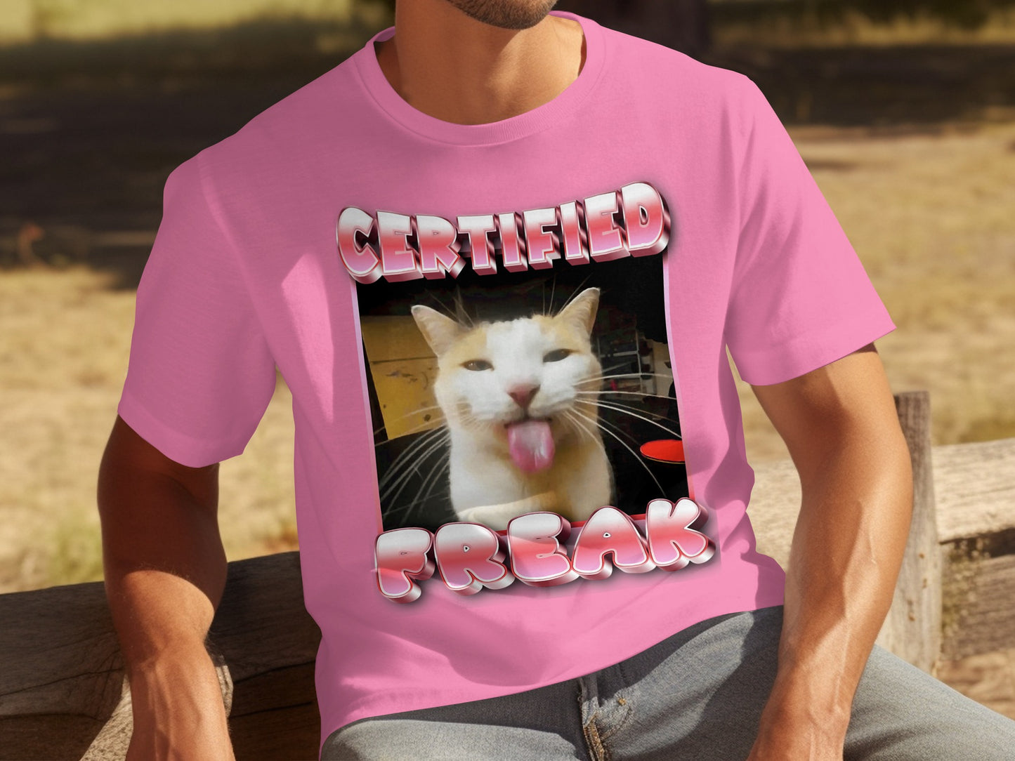 Certified Freak Cat Meme Graphic T-shirt