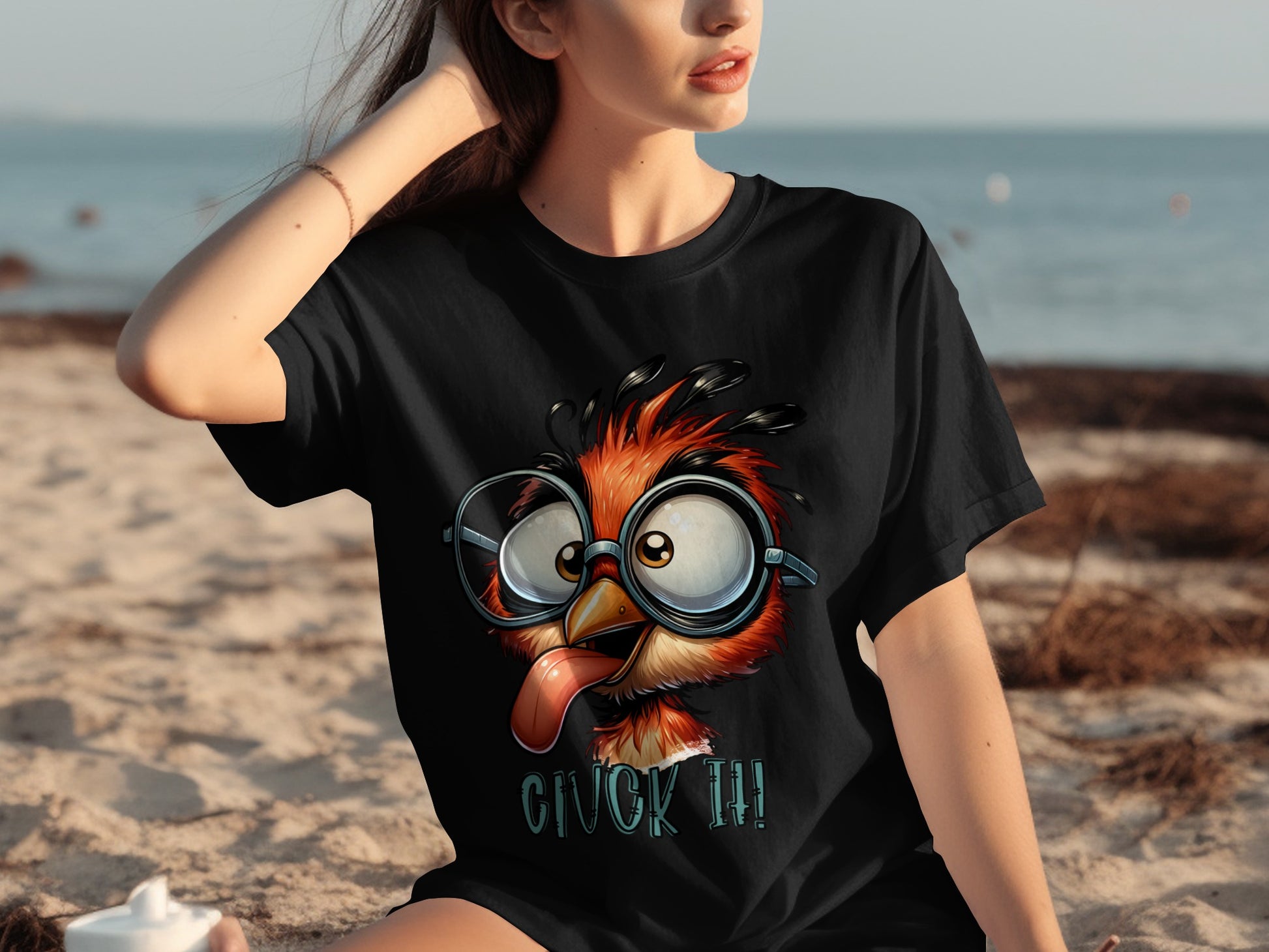 Fun Cartoon Bird Geek Chic Graphic T-Shirt