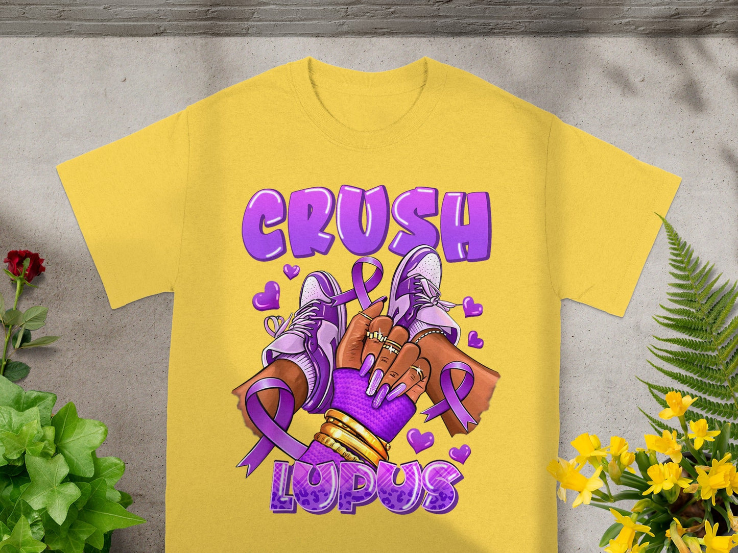 Crush Lupus Support Awareness Yellow T-Shirt