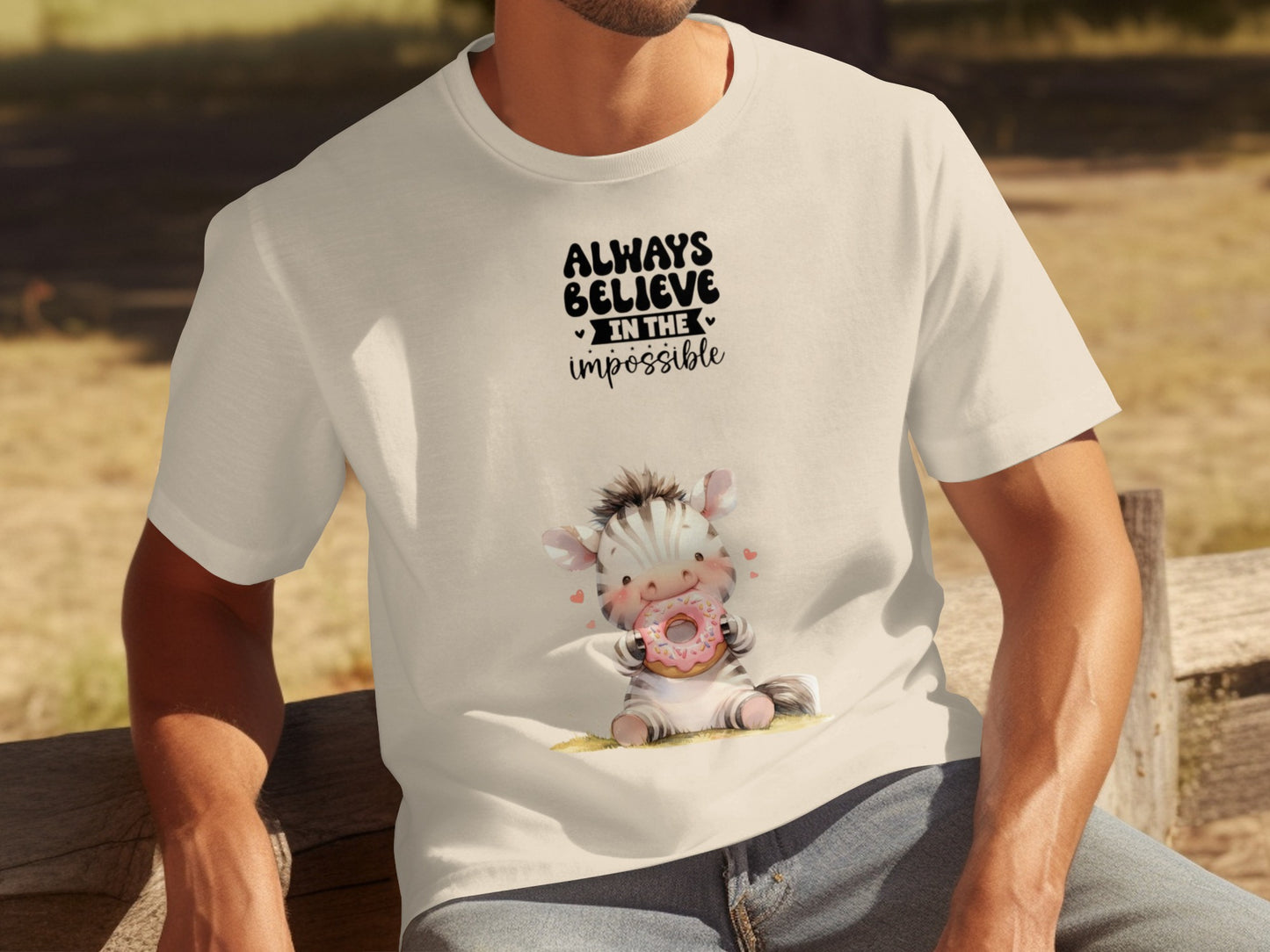 Always Believe in the Impossible Cute Zebra Art Shirt