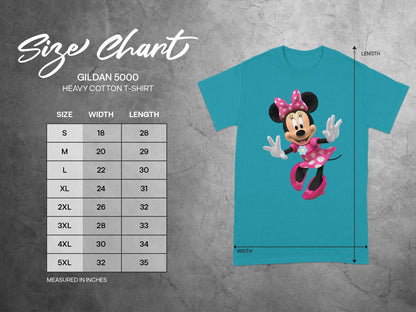 Gildan 5000 T-Shirt Size Chart In Inches product type