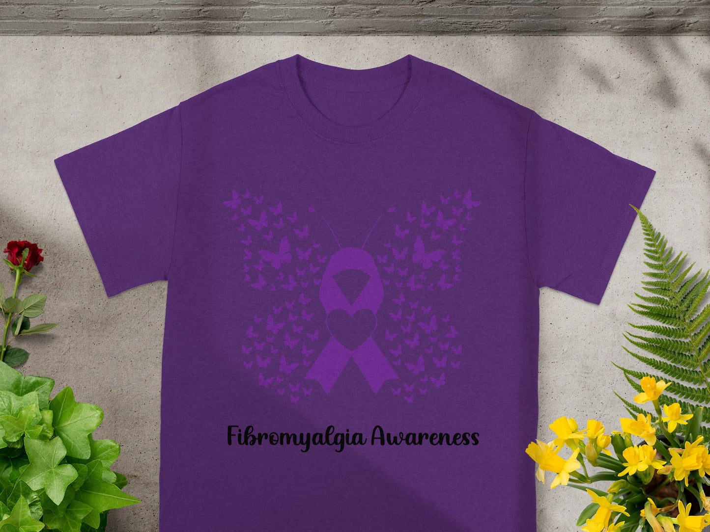Fibromyalgia Awareness Butterfly Design T-Shirt