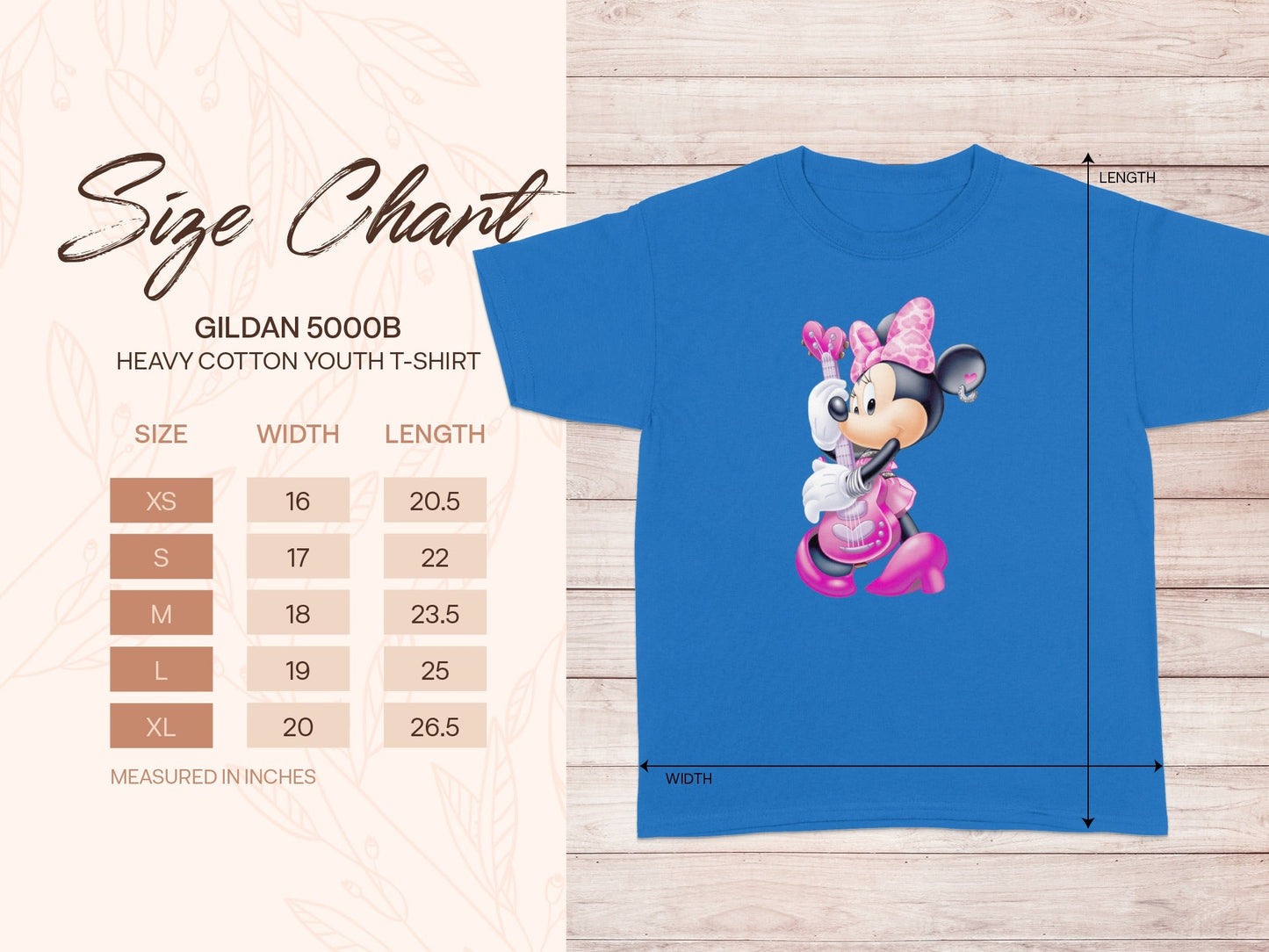 Gildan 5000B Minnie Mouse Guitar Blue Youth T-Shirt product type