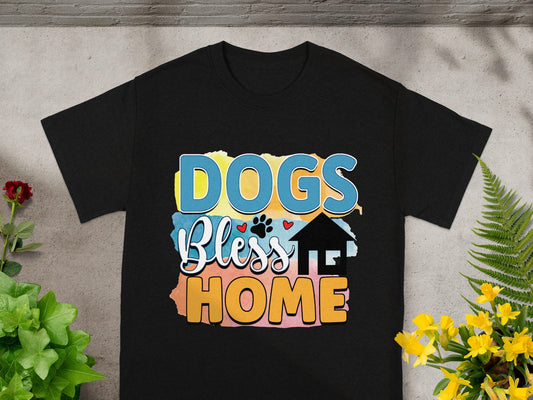 Dogs Bless Home Graphic Tee Perfect for Dog Lovers