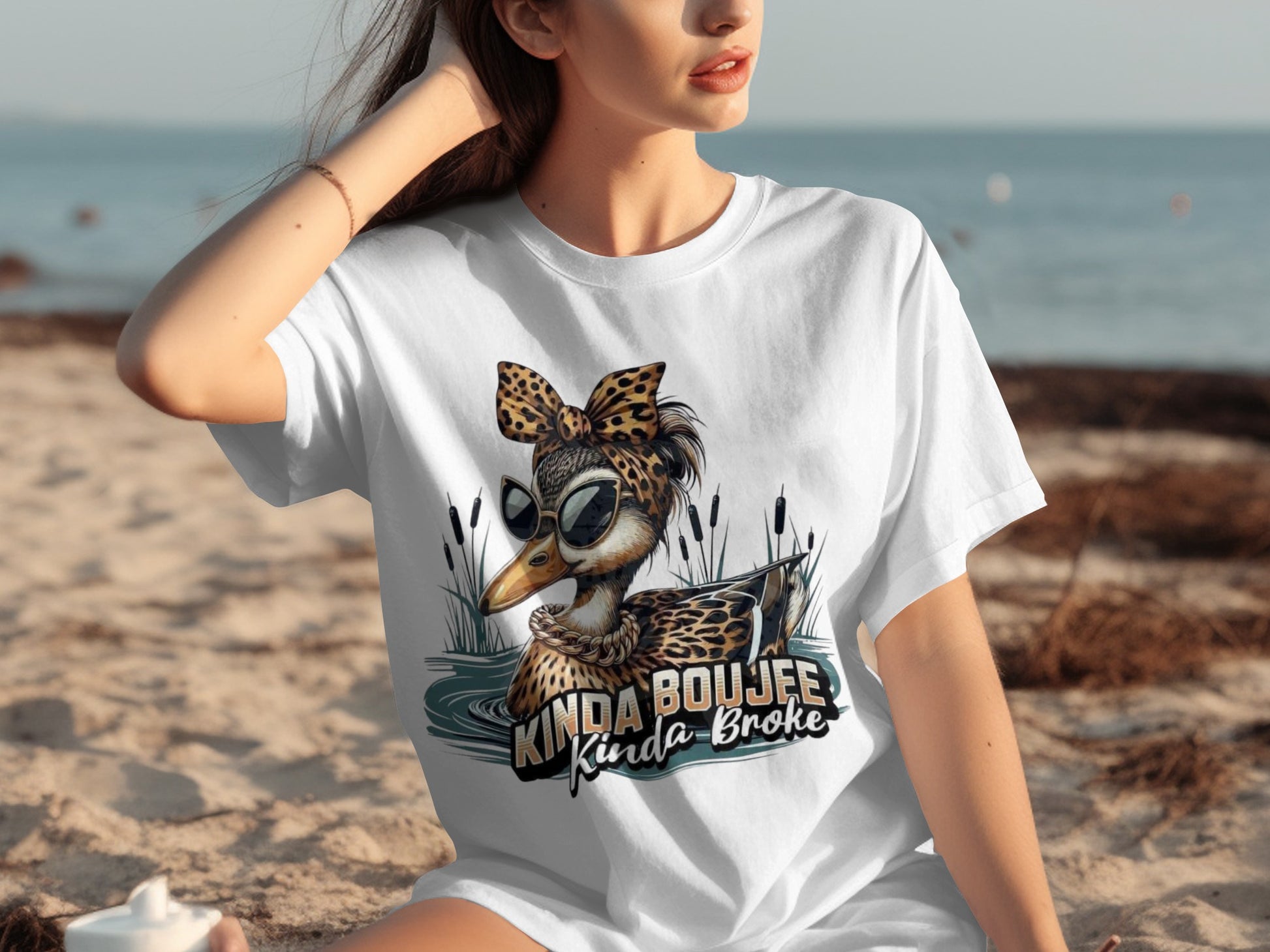 Kinda Boujee Kinda Broke Duck with Sunglasses Shirt