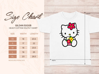 Hello Kitty Gildan 5000B Size Chart Width Length product type