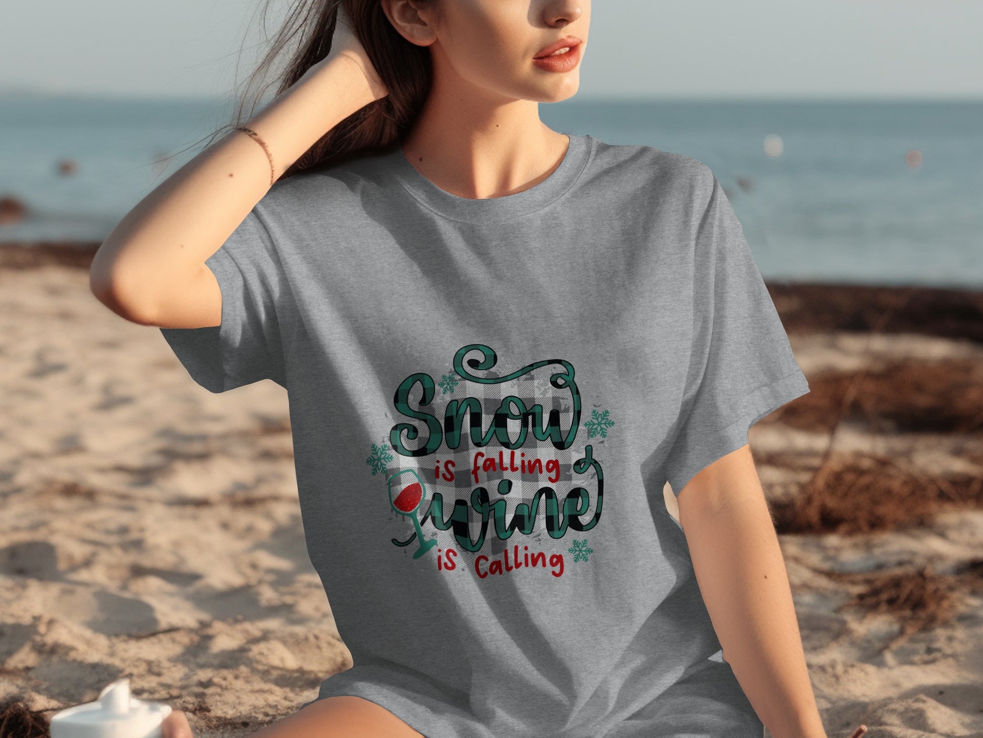 Snow is Falling Wine is Calling Graphic T-shirt