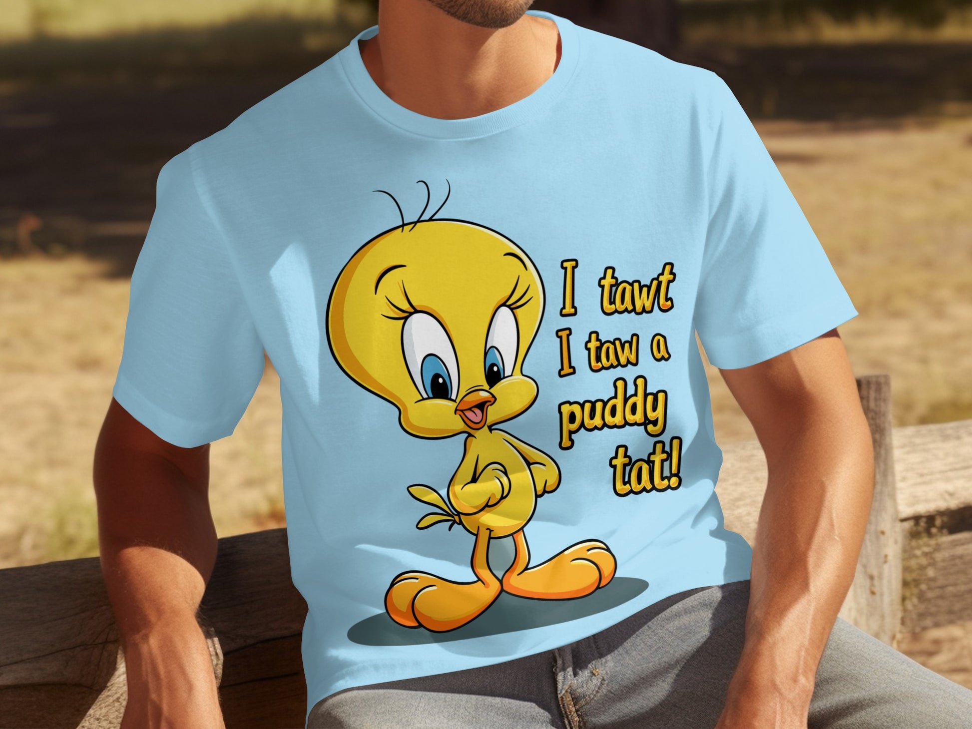 I tawt I taw a puddy tat Tweety Bird t-shirt