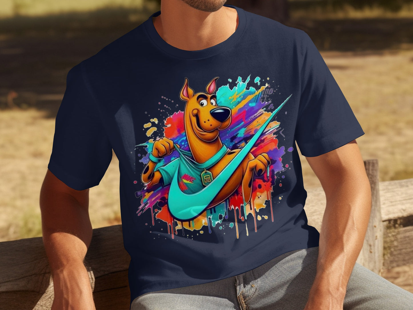 Vibrant Colorful Scooby Design Short Sleeve T-Shirt
