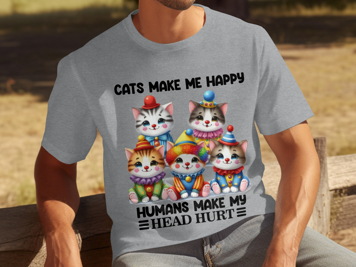 Cats Make Me Happy Humans Make My Head Hurt T-Shirt