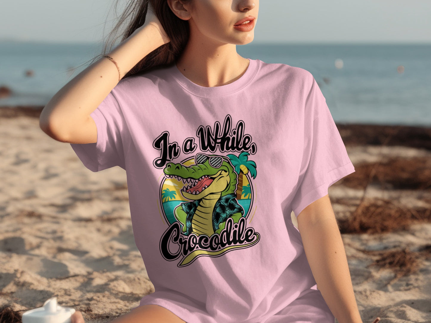 In a While Crocodile Fun Graphic T-shirt
