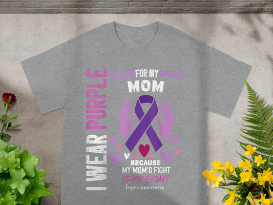 I Wear Purple For My Mom Lupus Awareness Shirt