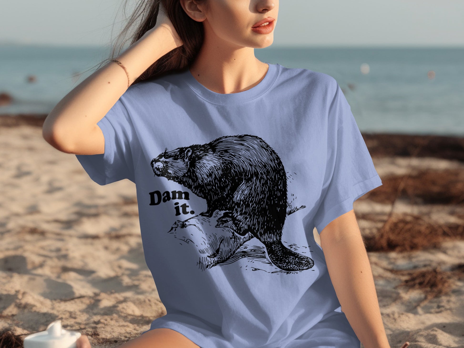 Dam It Beaver Graphic Tee T-Shirt with Fun Design