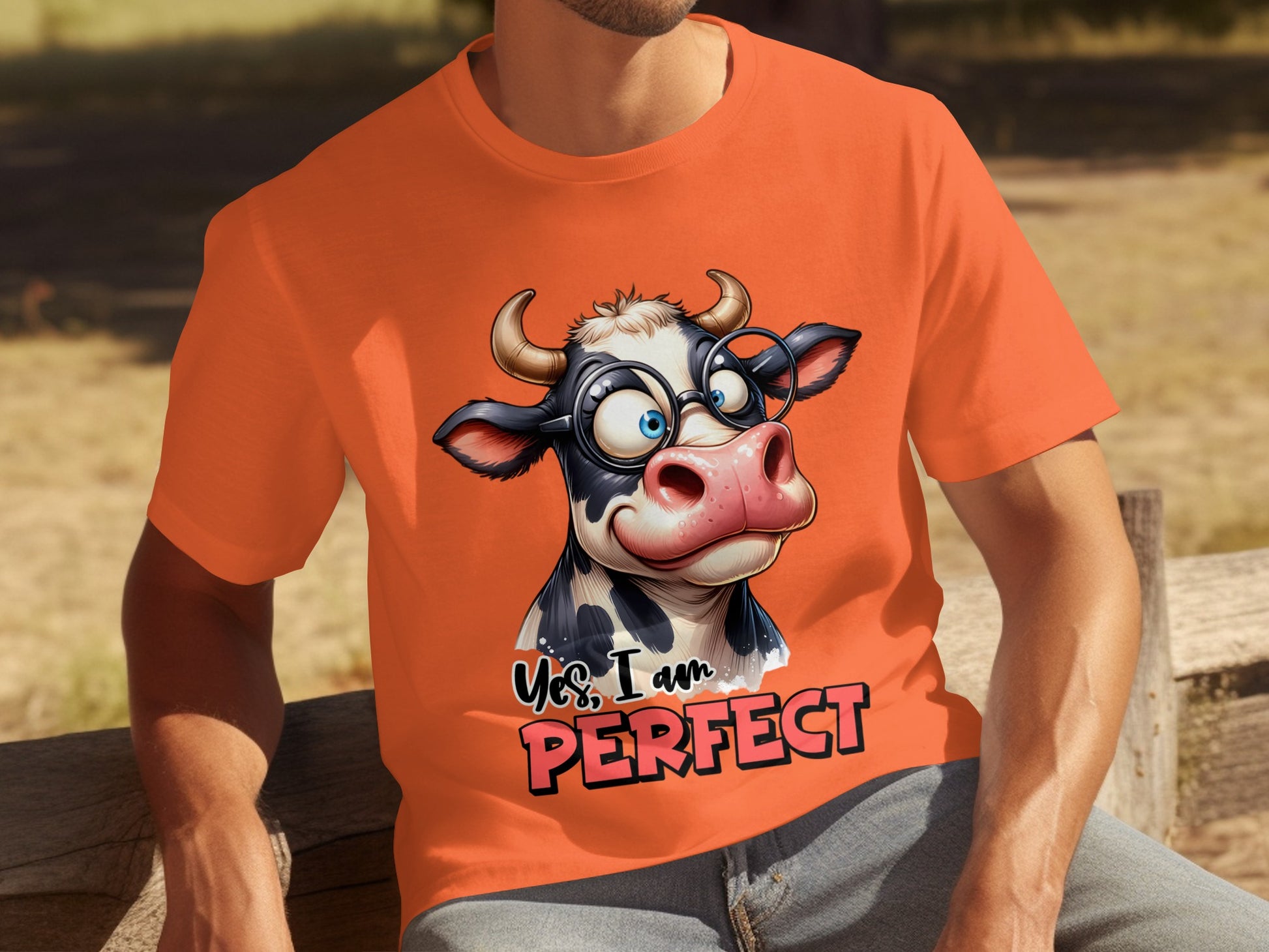 Yes I Am Perfect Funny Cow Graphic Tee Shirt