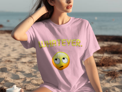 Whatever Emoji Graphic Casual T-Shirt for Everyday Wear