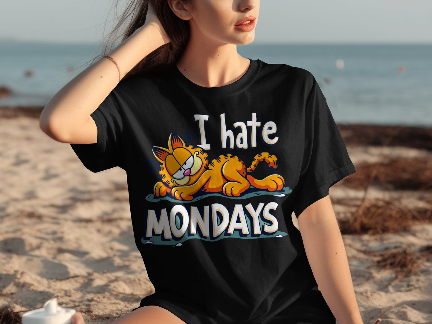 I Hate Mondays Garfield Print T-shirt Casual Wear