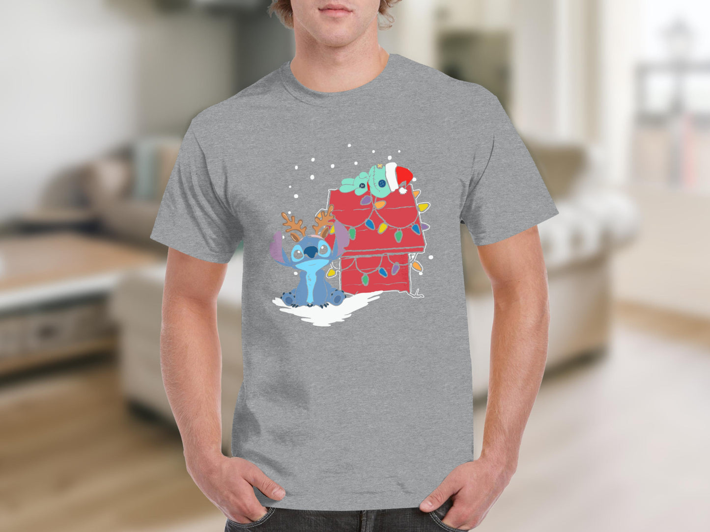 Festive Holiday Alien With Reindeer Antlers T-Shirt