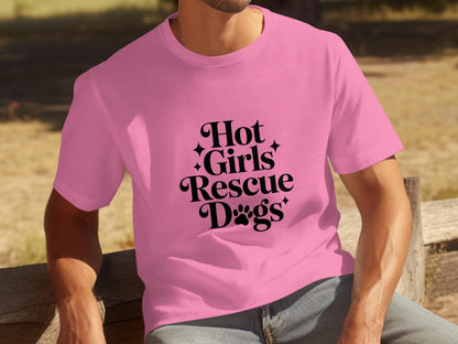 Hot Girls Rescue Dogs Shirt Casual Graphic Tee