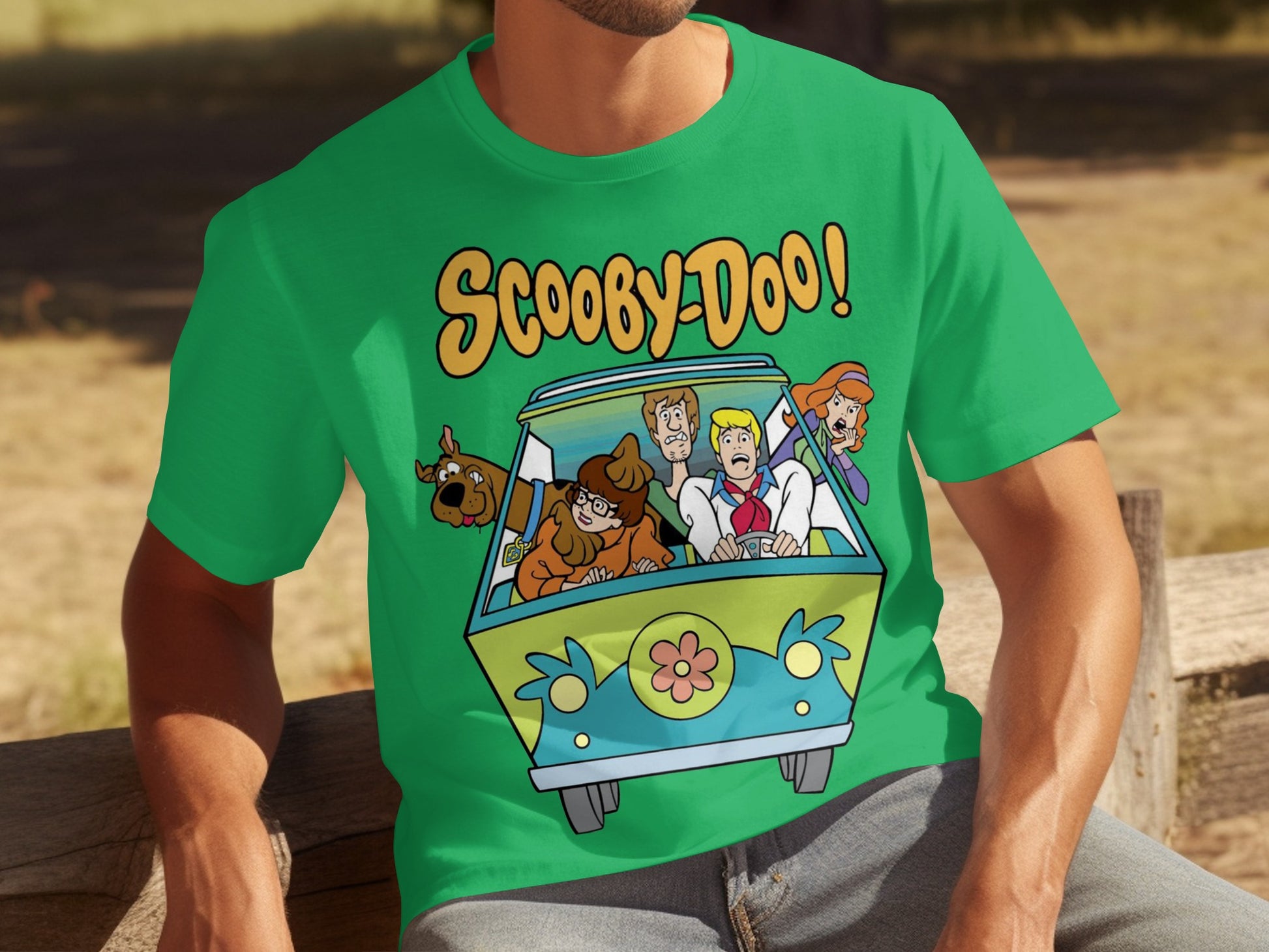 Scooby-Doo Characters in Mystery Machine T-shirt