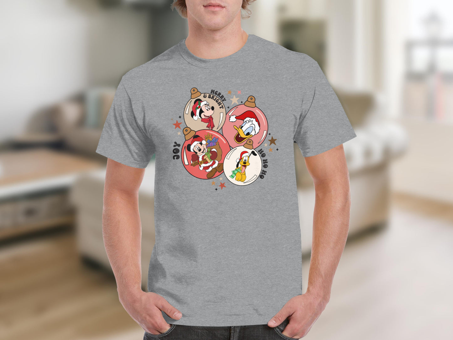 Merry and Bright Ho Ho Ho Characters T-shirt