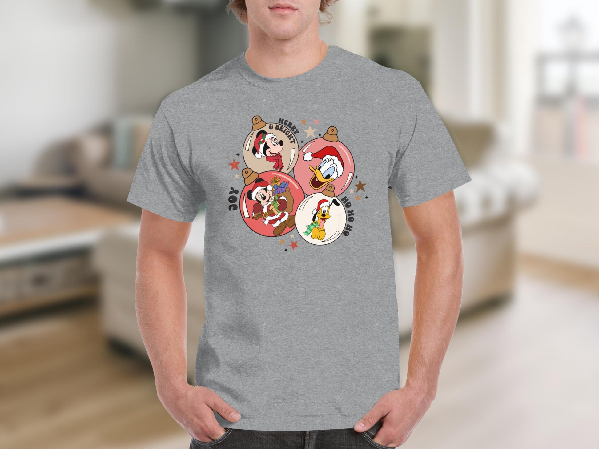 Merry and Bright Ho Ho Ho Characters T-shirt