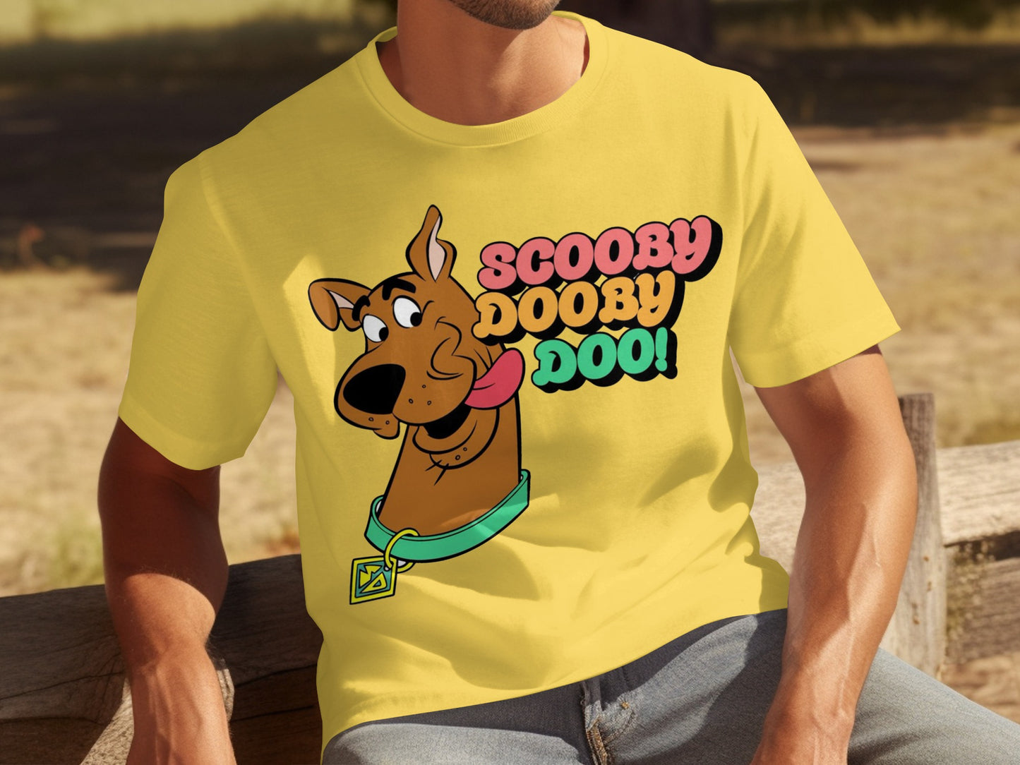 Scooby Dooby Doo Graphic Print Yellow T-shirt