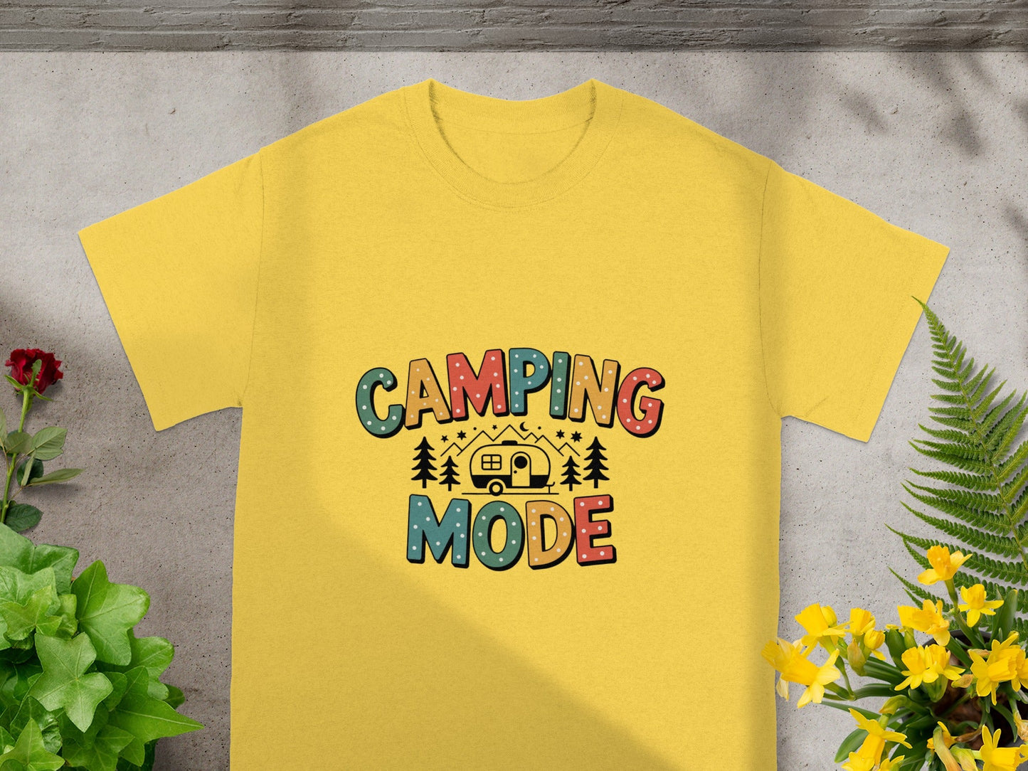 Camping Mode Yellow Outdoor Adventure T-Shirt