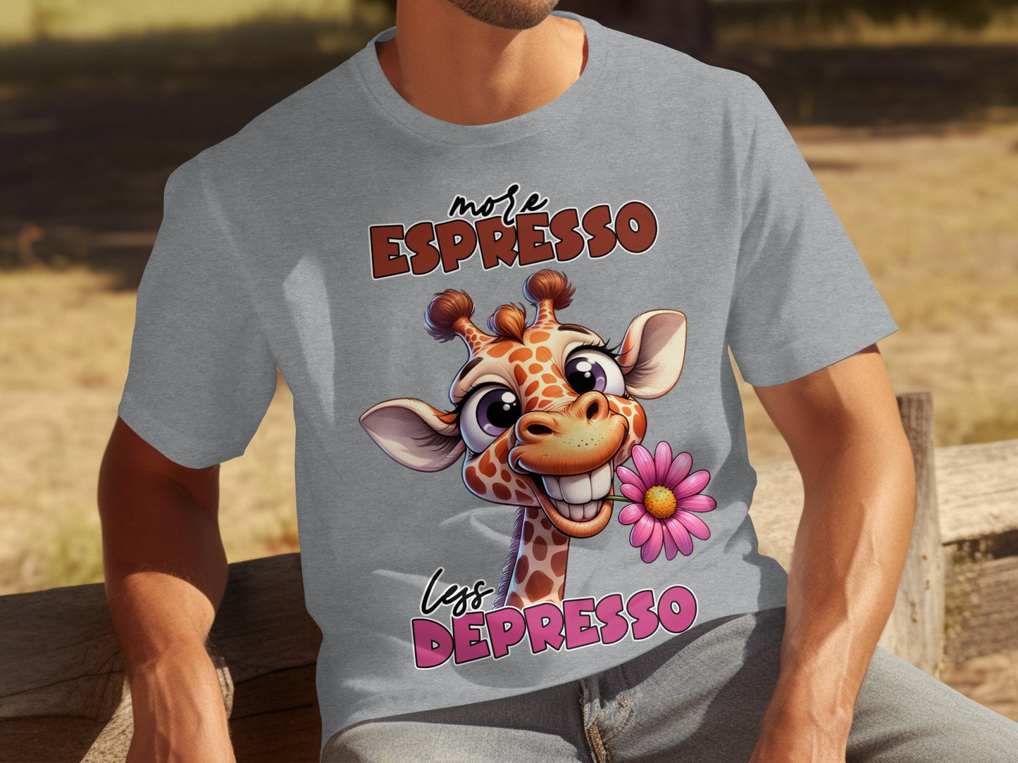 More Espresso Less Depresso Giraffe T-Shirt