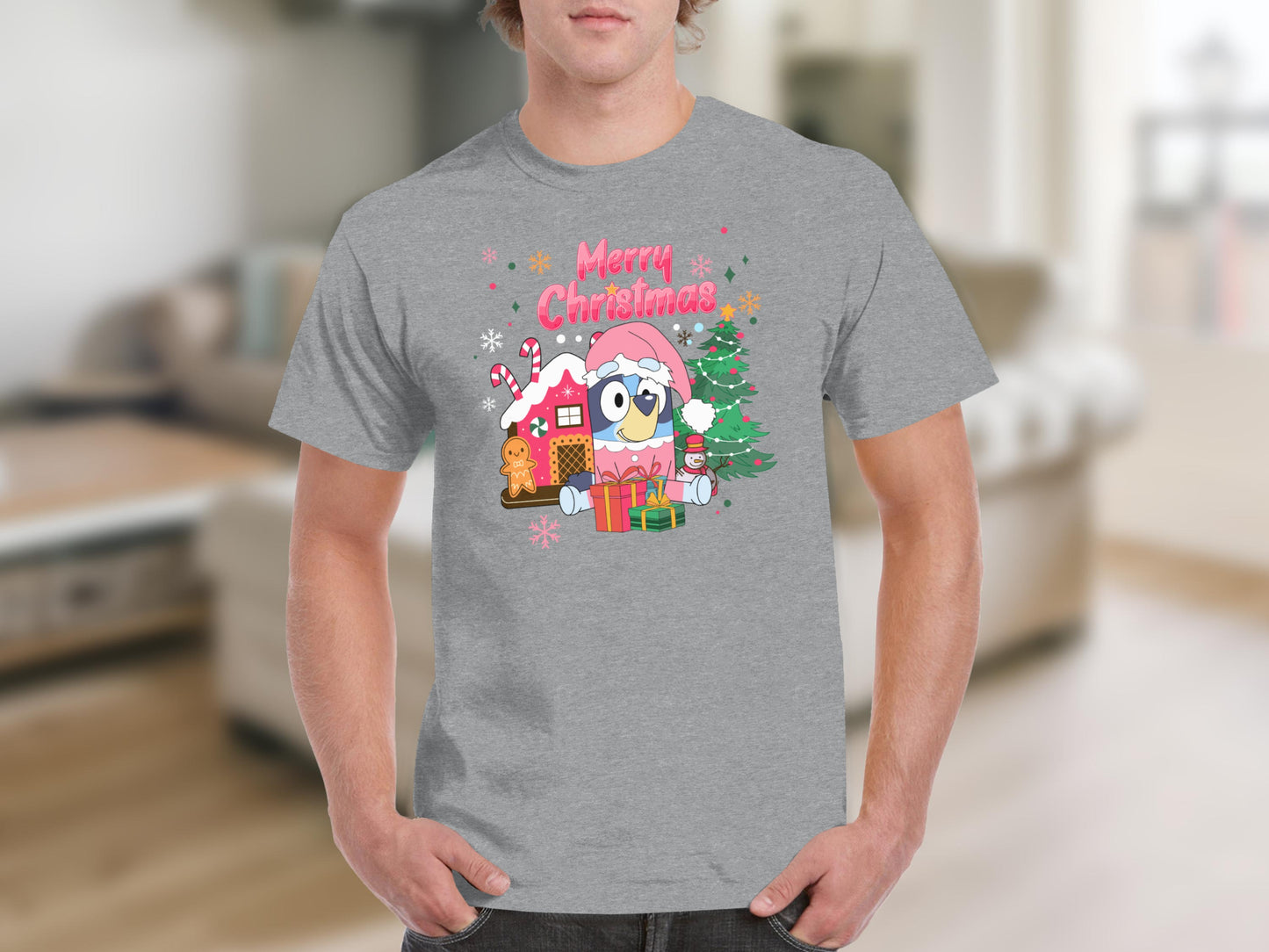 Merry Christmas Cartoon Scene Graphic T-Shirt