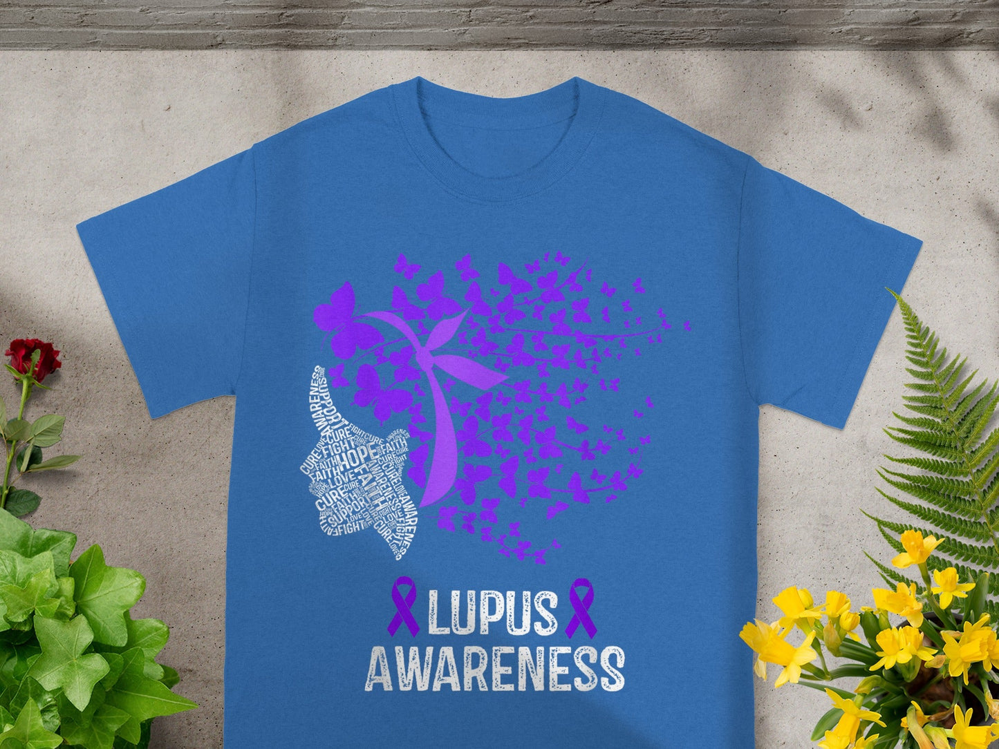 Lupus Awareness Butterfly Ribbon Graphic T-shirt