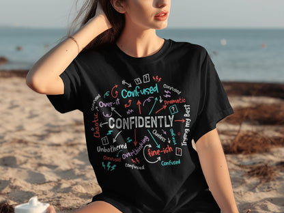 Confidently Graphic T-Shirt with Motivational Words