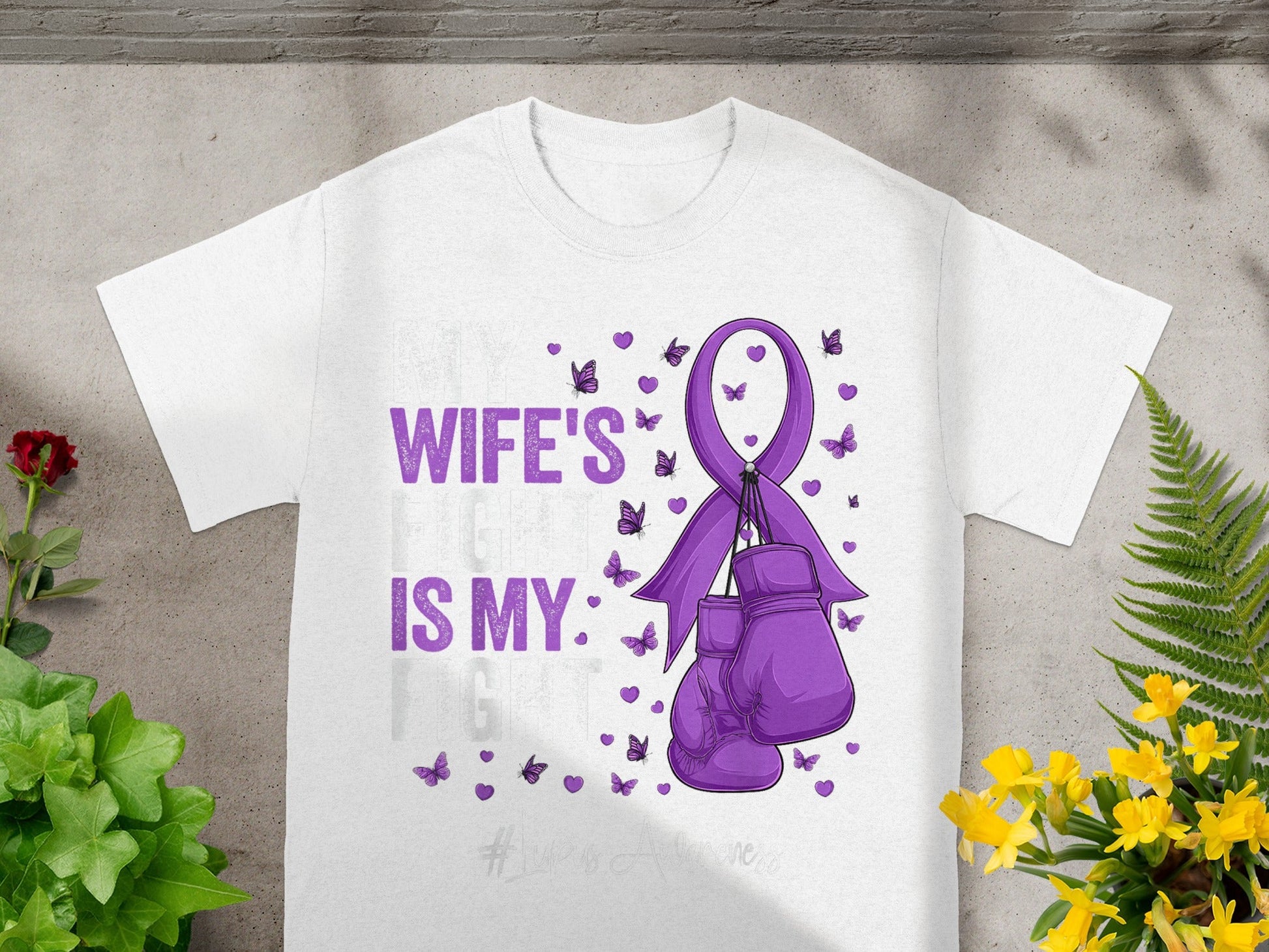 Wife's Fight Is My Fight Boxing Gloves T-shirt