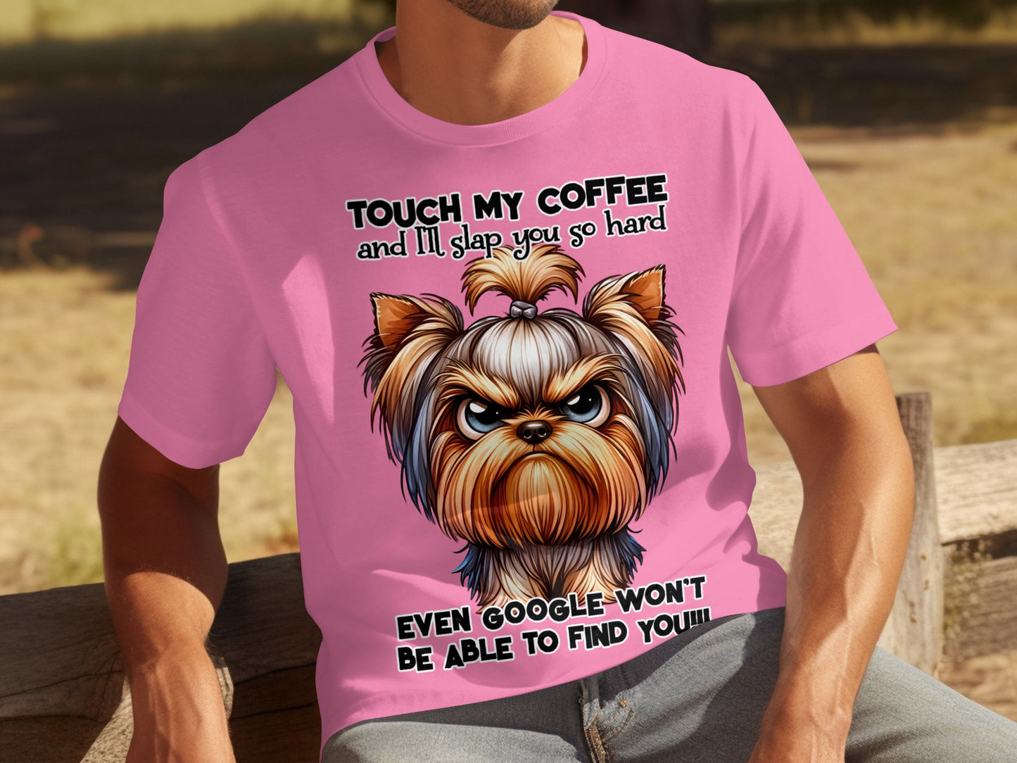 Humorous Dog Lovers Touch My Coffee Statement T-shirt