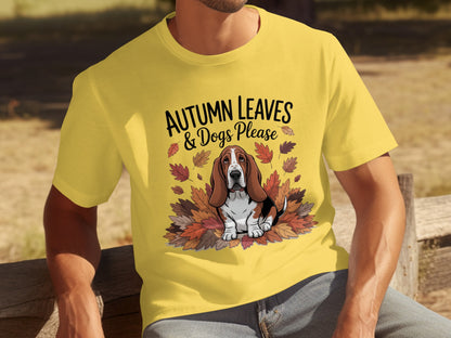 Autumn Leaves and Dogs Please Graphic T-Shirt