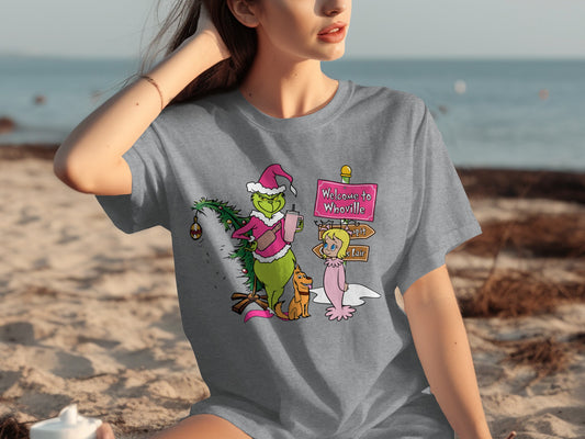 Welcome to Whoville Grinch Claus and Cindy Lou Tee