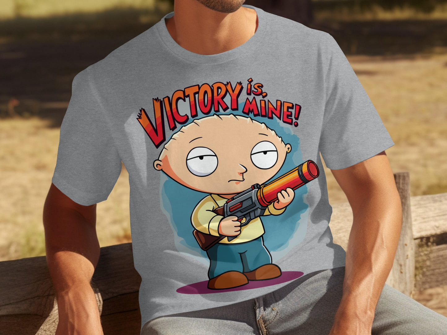 Victory is Mine! Stewie Funny Graphic T-Shirt