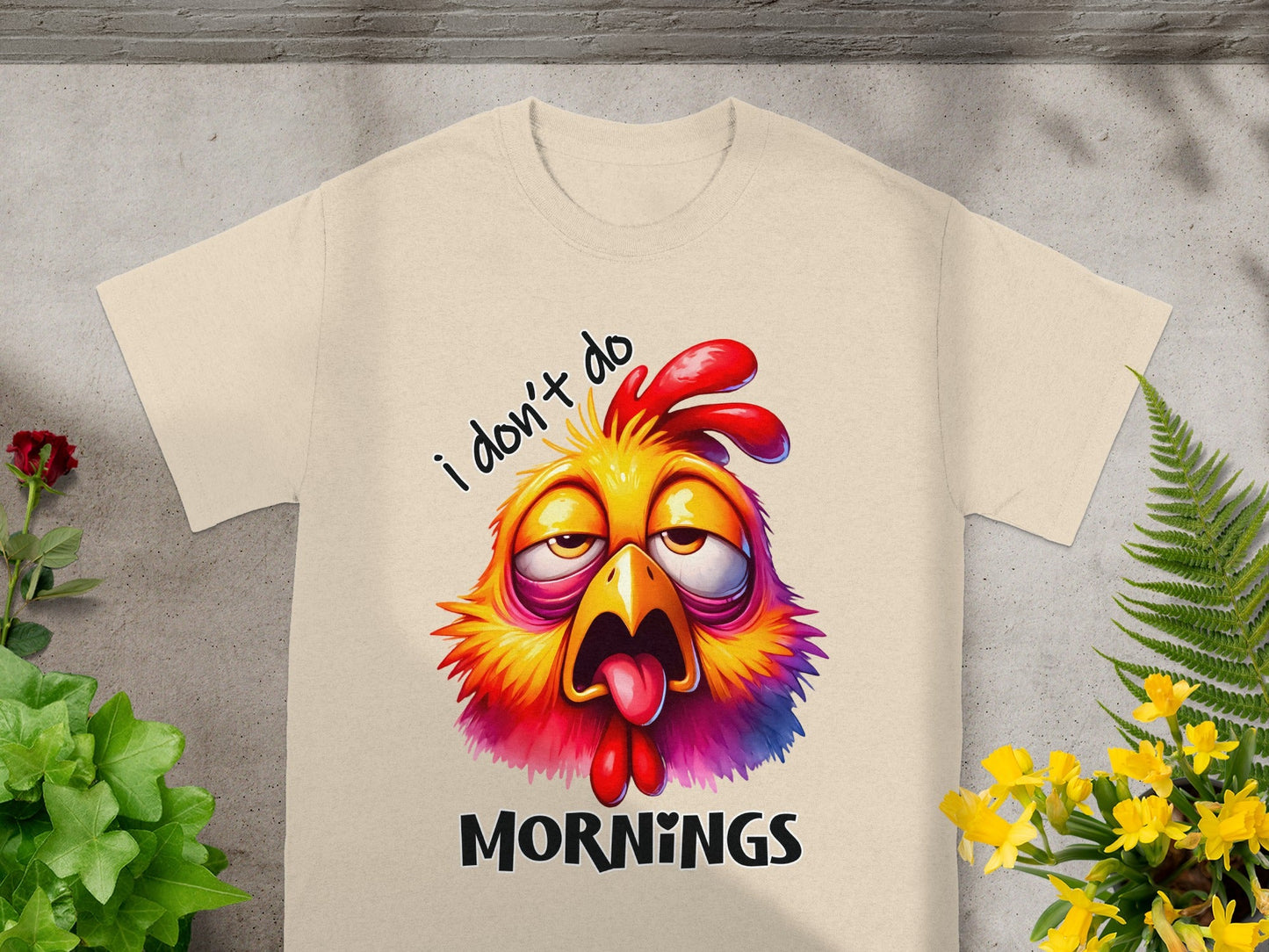 I Don't Do Mornings Funny Chicken T-Shirt Product