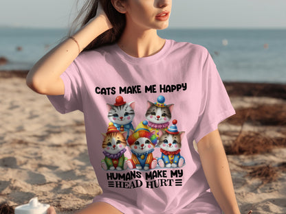 Cats Make Me Happy Humans Make My Head Hurt Shirt