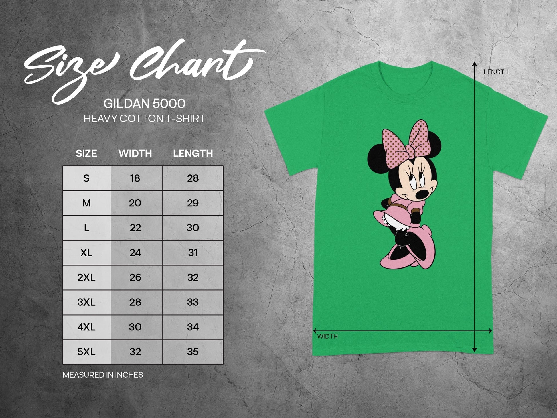 Green Minnie Mouse Gildan 5000 T-Shirt product type