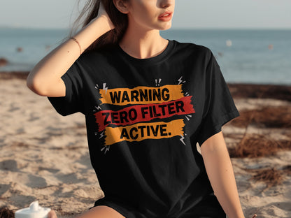 Warning Zero Filter Active Bold Print T-shirt