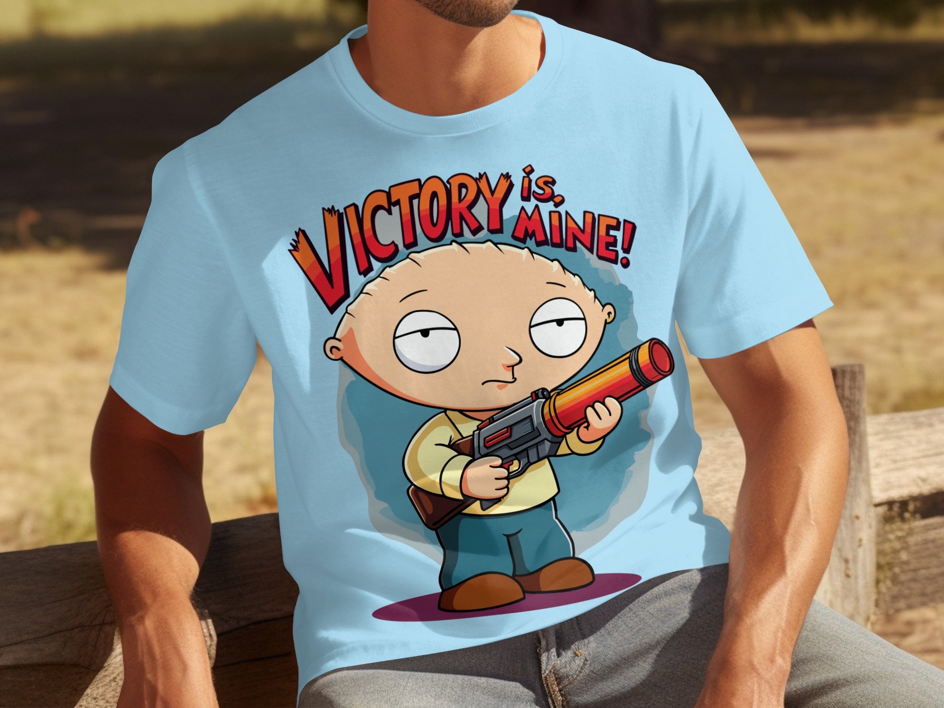 Victory Is Mine Stewie with Toy Gun T-shirt