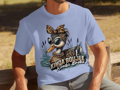 Kinda Boujee Kinda Broke Duck Graphic T-shirt