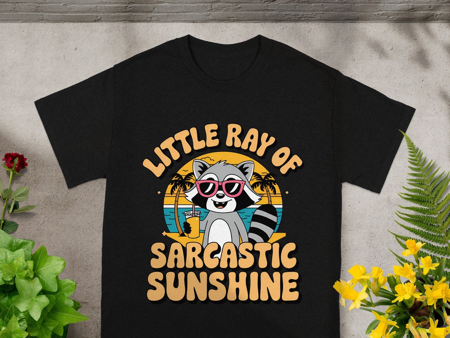 Little Ray of Sarcastic Sunshine Raccoon Tee