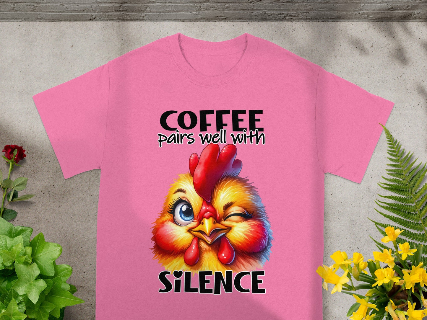 Coffee Pairs Well With Silence Chic Chicken T-Shirt