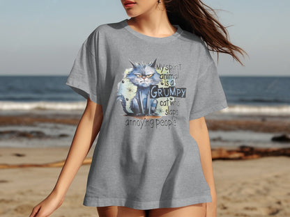 My Spirit Animal Is A Grumpy Cat Who Slaps People Shirt