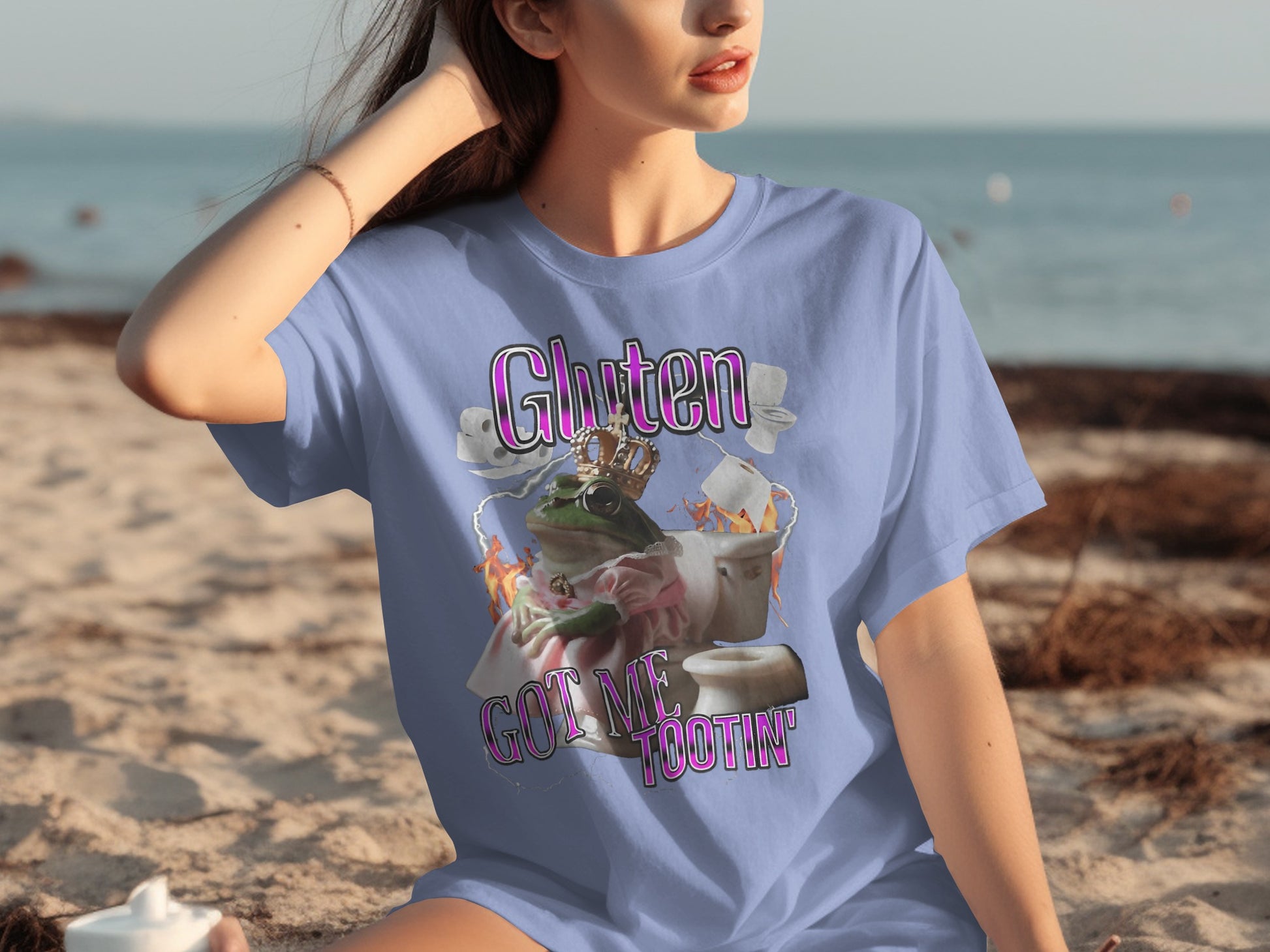 Gluten Got Me Tootin' Funny Frog T-shirt